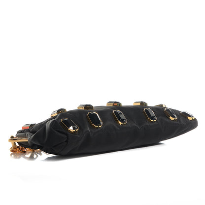 Prada Tessuto Nylon Pietre Jeweled Shoulder Bag Nero Black 4 of 9