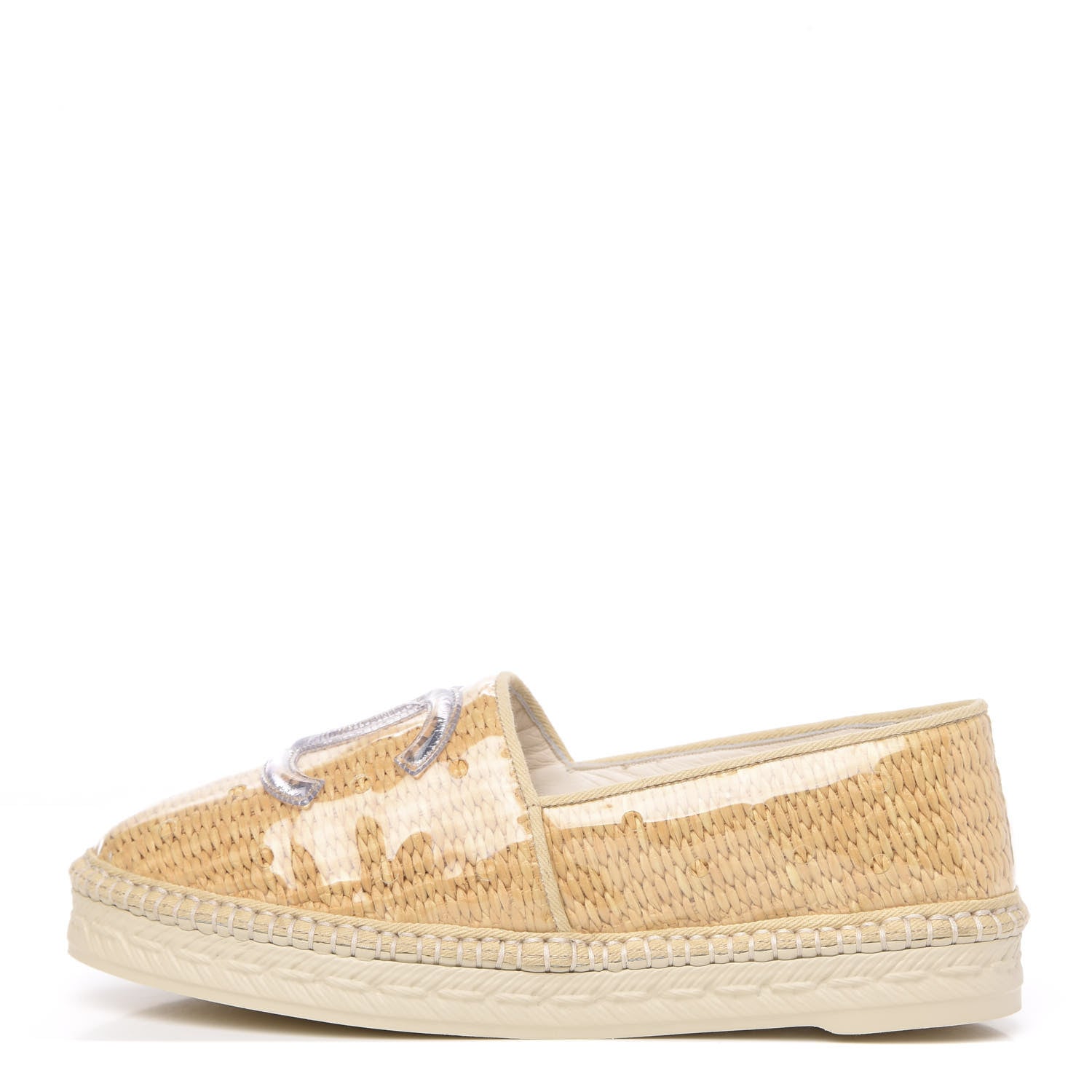 Chanel PVC Raffia CC Espadrilles 35 Beige 1 of 9