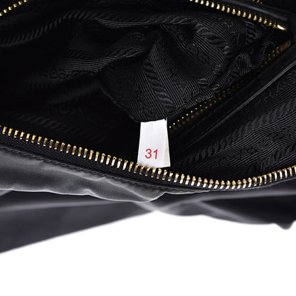 Prada Tessuto Nylon Calfskin Hobo Black 6 of 9