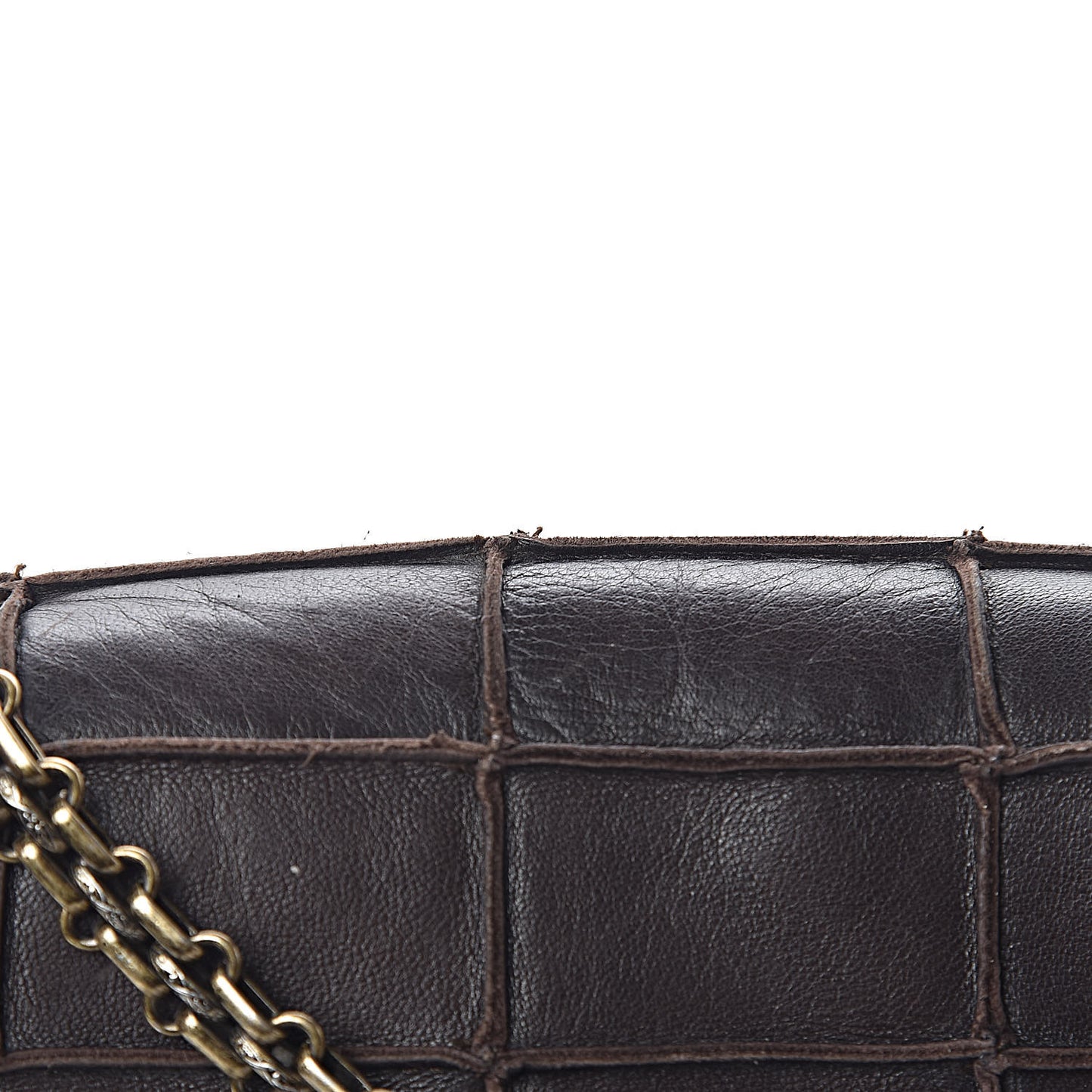 Lambskin Medium Patchwork Mademoiselle Single Flap Brown