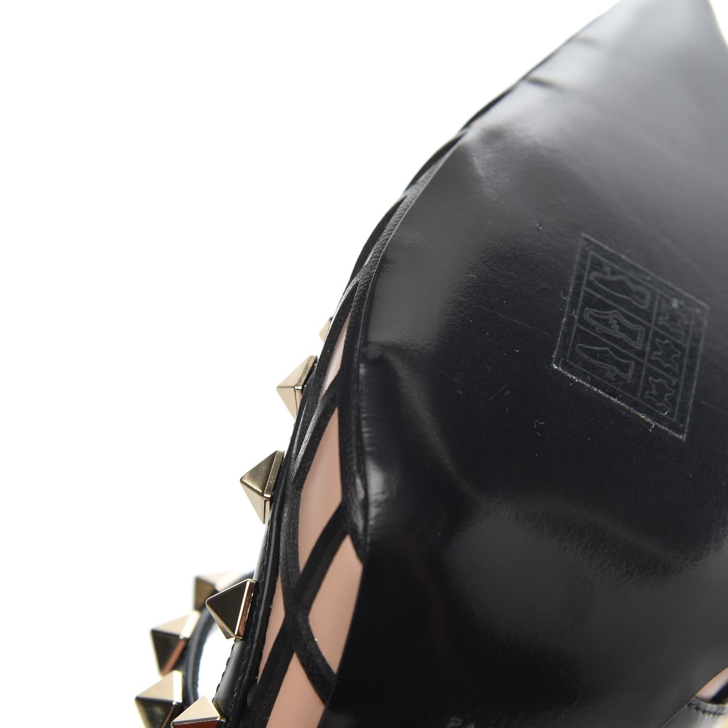 Valentino Garavani Calfskin Nappa Boudoir Rockstud Ankle Strap 100mm Pumps 36.5 Rose Cannelle Black 14 of 15