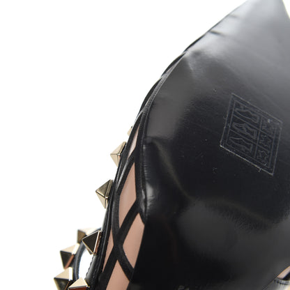 Valentino Garavani Calfskin Nappa Boudoir Rockstud Ankle Strap 100mm Pumps 36.5 Rose Cannelle Black 14 of 15