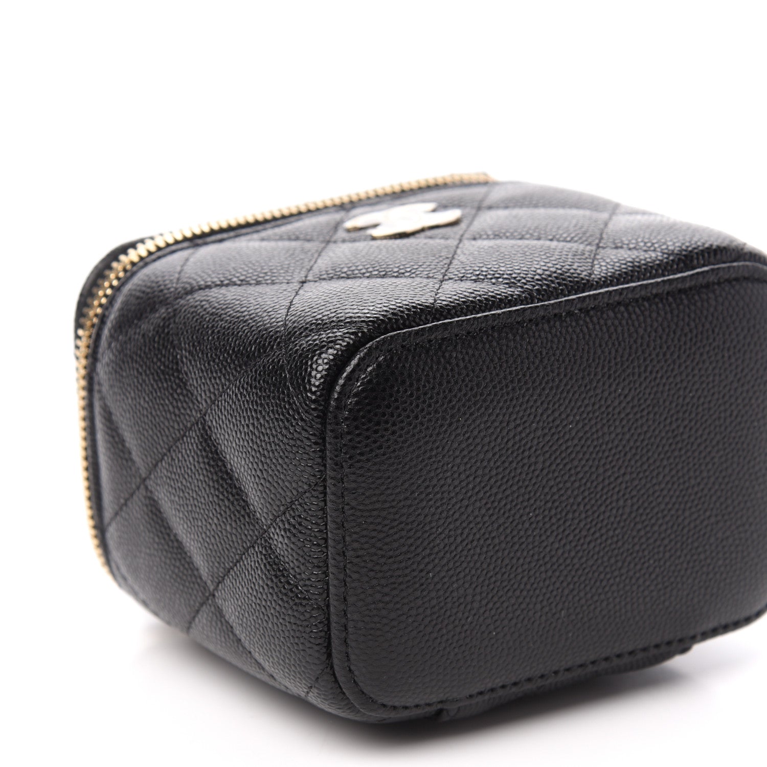 Chanel Caviar Quilted Mini Pearl On Top Vanity Case With Chain Black 8 of 10