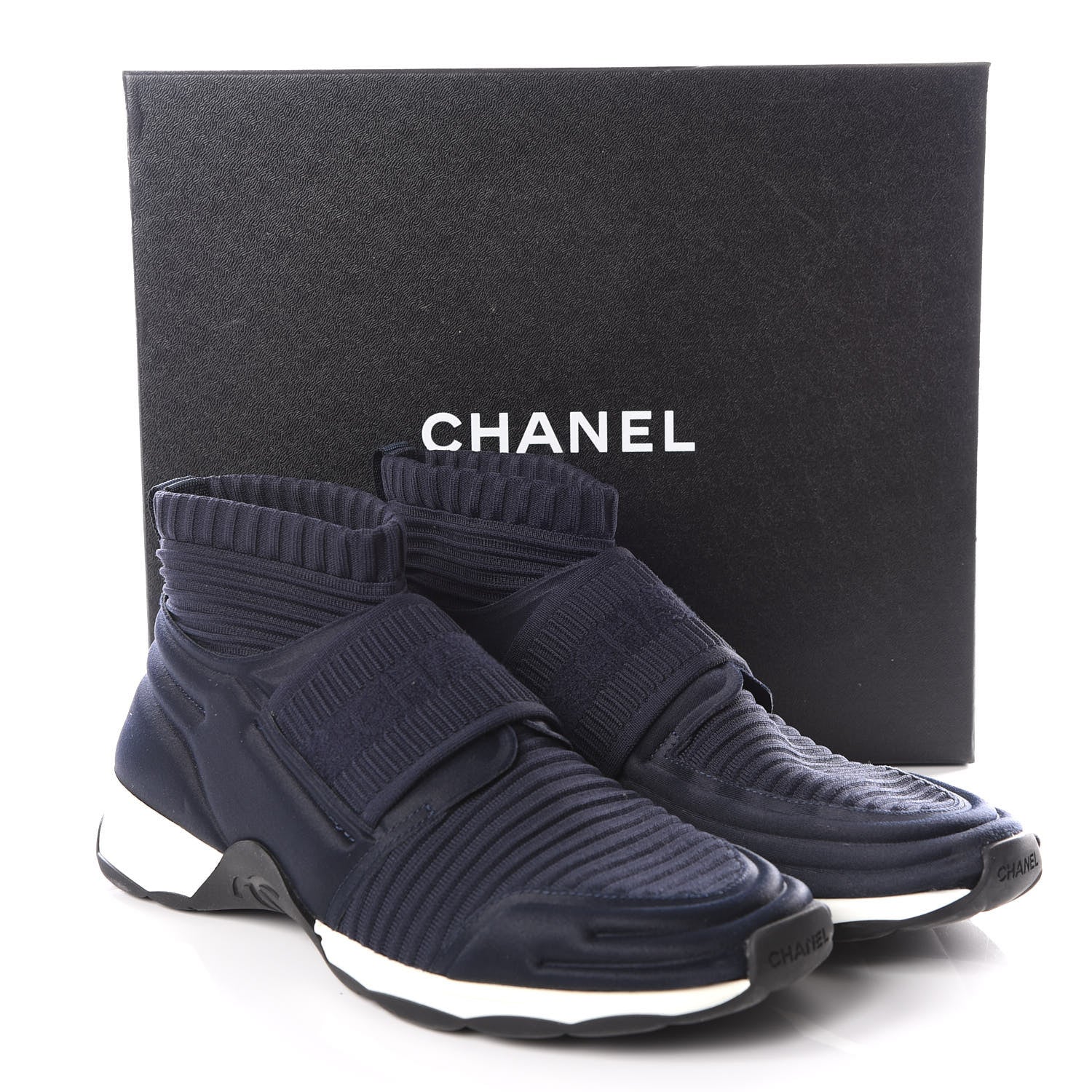Chanel Stretch Fabric CC Sneakers 39 Blue 8 of 8