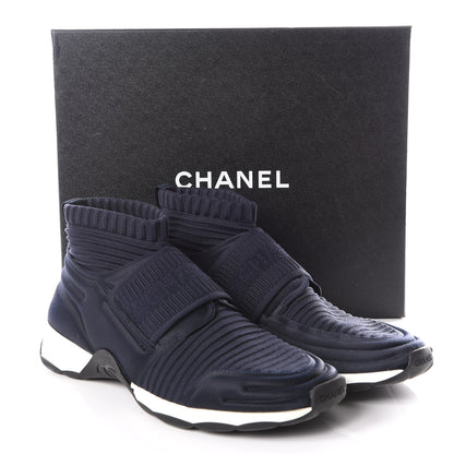 Chanel Stretch Fabric CC Sneakers 39 Blue 8 of 8