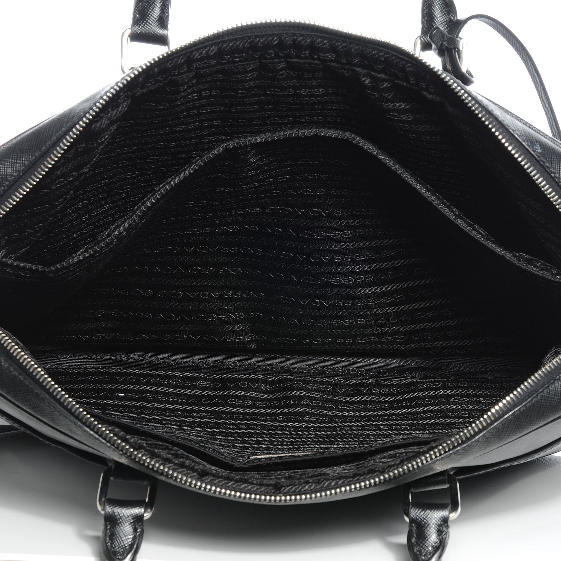 Prada Saffiano Travel Briefcase Nero Black 5 of 7