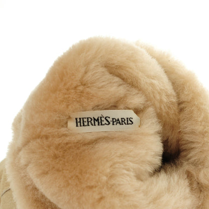Hermes Suede Shearling Knee High Boots 38 12 of 14