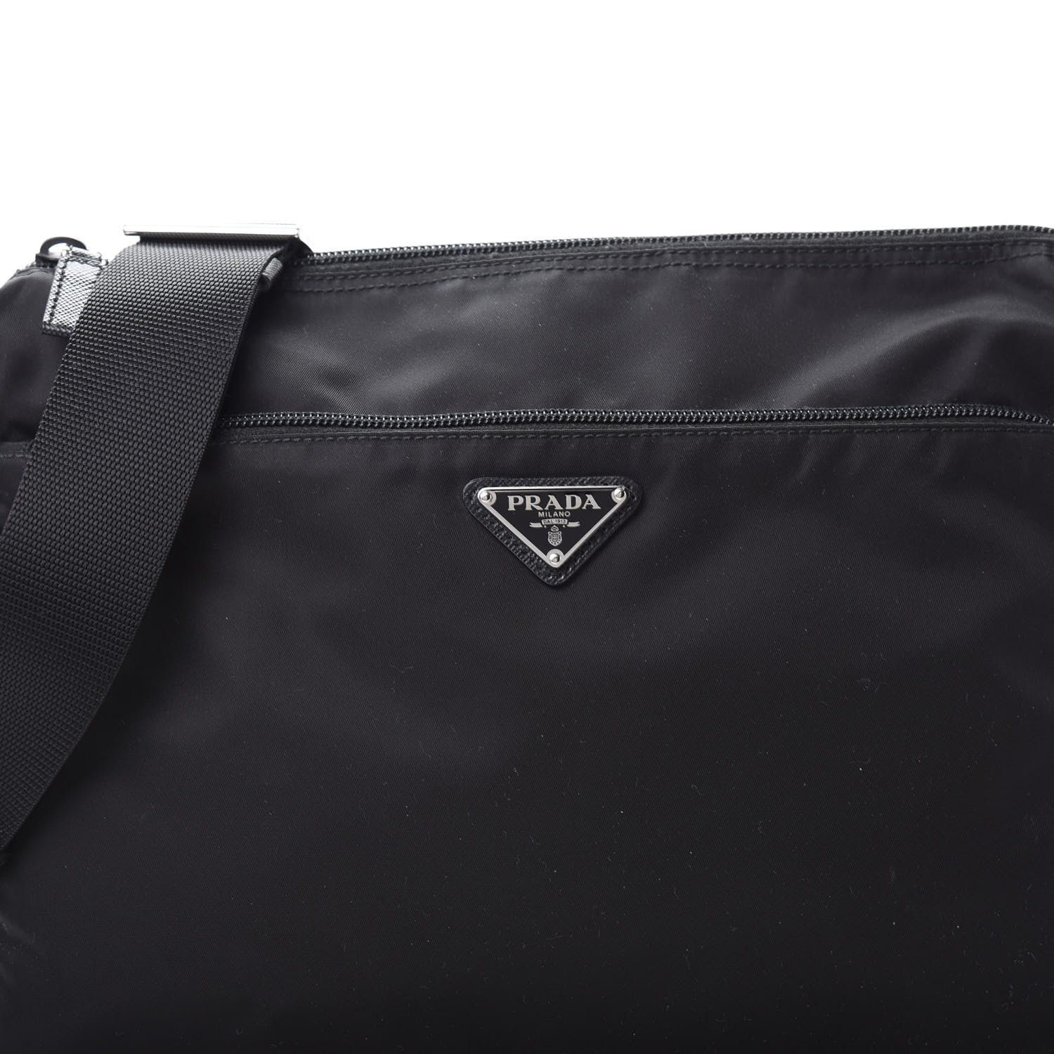 Prada Nylon Tessuto Messenger Bag Black 9 of 11