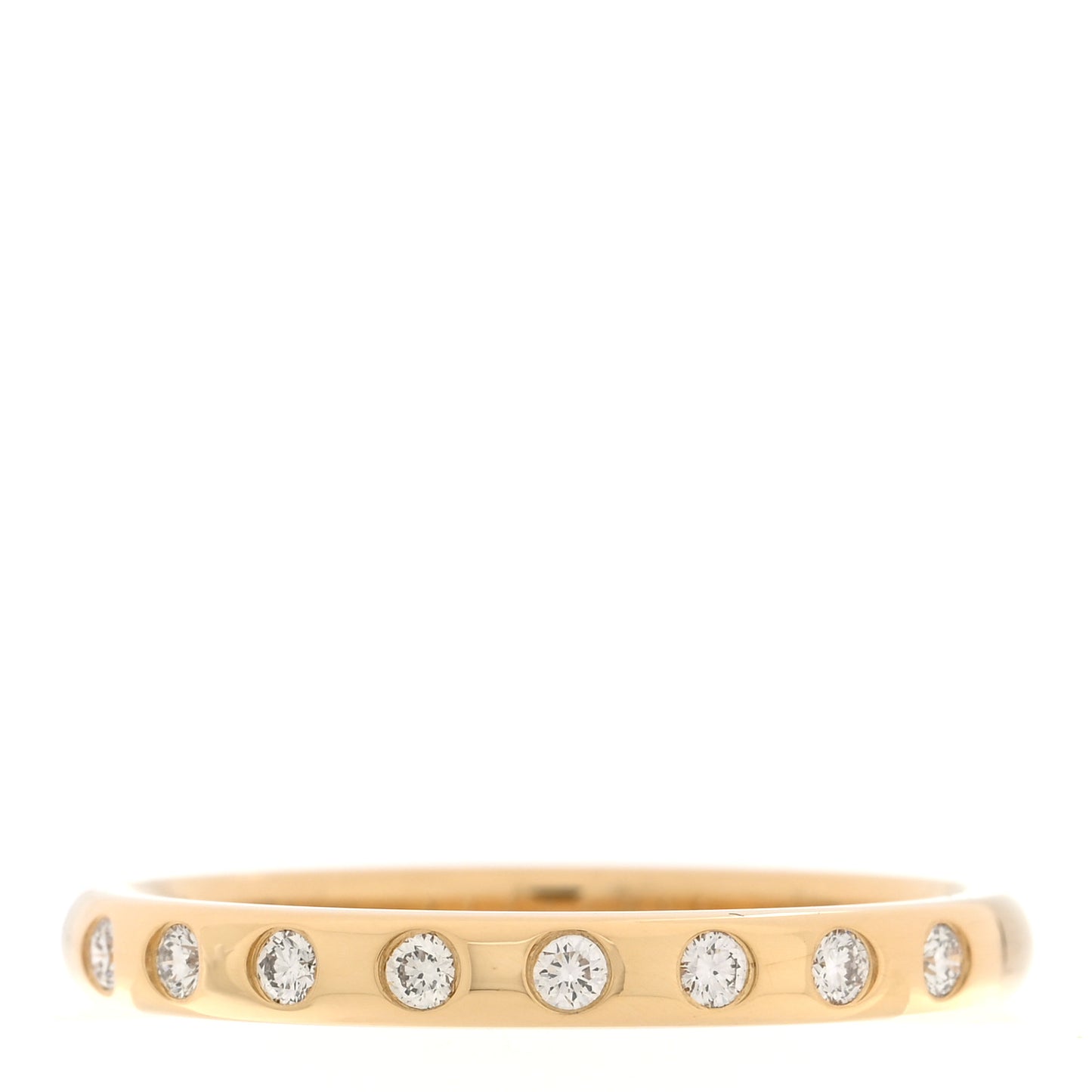 18K Yellow Gold Diamond Elsa Peretti 8 Diamond Stacking Band Ring 61 9.5