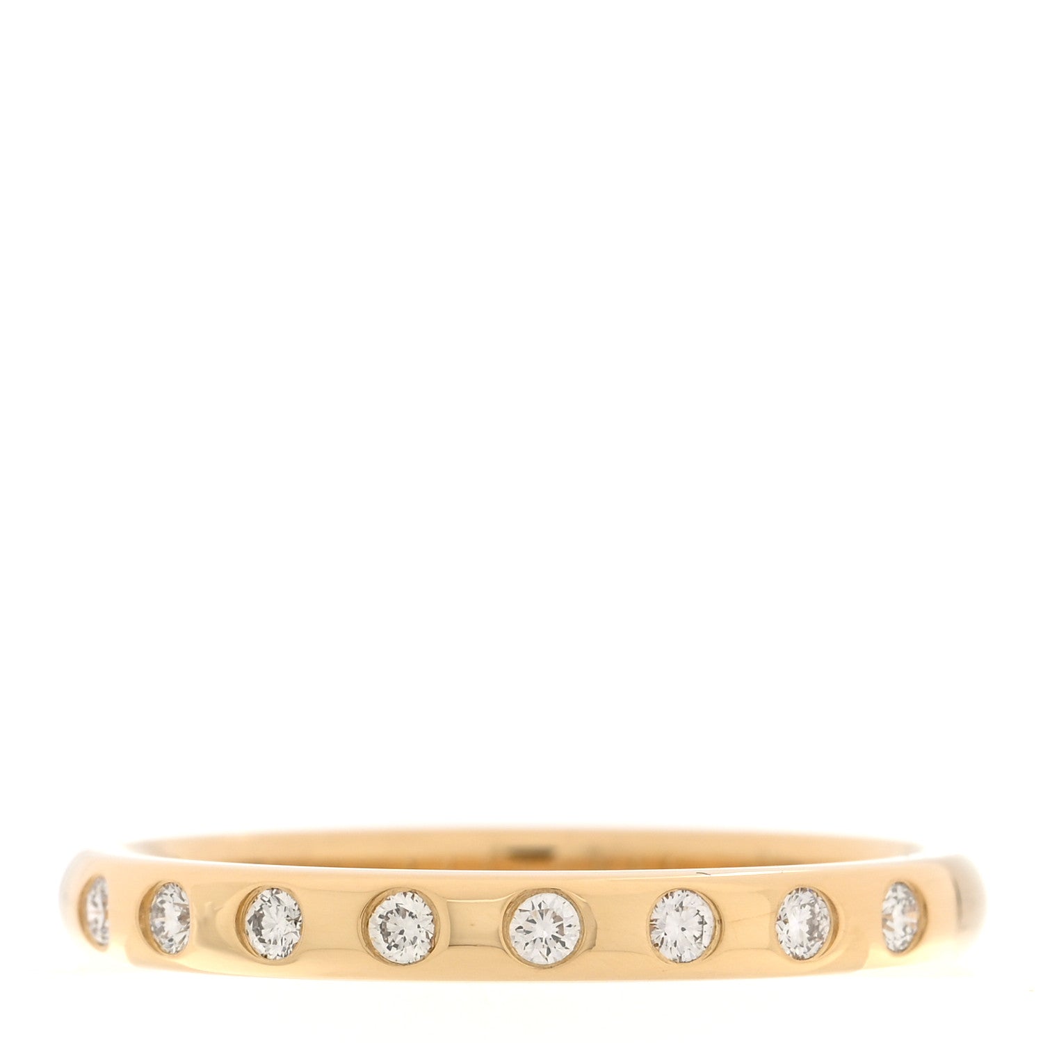 Tiffany 18K Yellow Gold Diamond Elsa Peretti 8 Diamond Stacking Band Ring 61 9.5 1 of 4