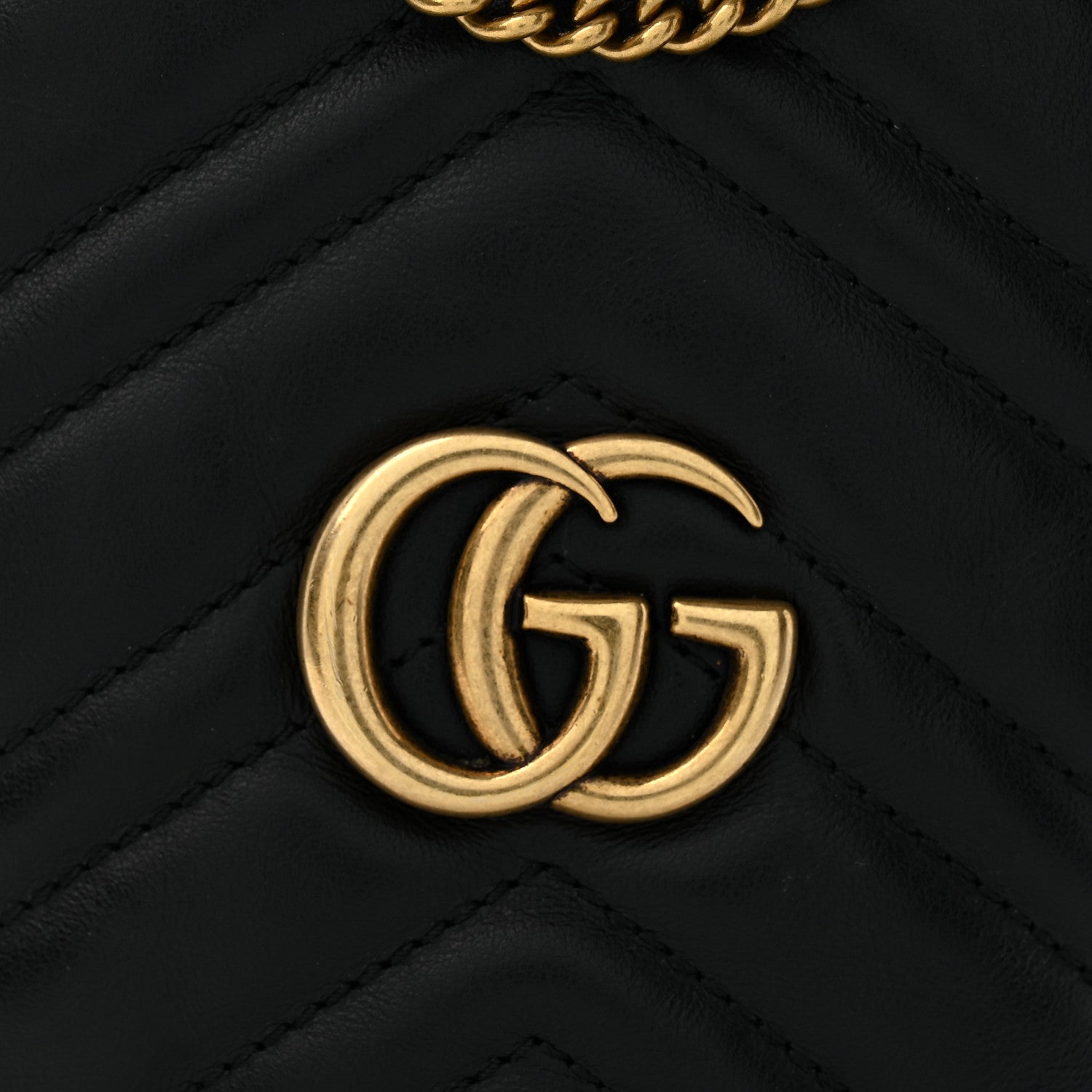 Gucci Calfskin Matelasse Mini GG Marmont 2.0 Bucket Bag Black 11 of 11