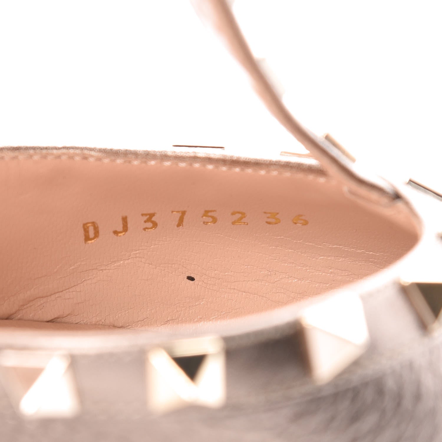 Valentino Garavani Metallic Pebbled Calfskin Rockstud Ankle Strap 65mm Pumps 36 Sasso 8 of 9