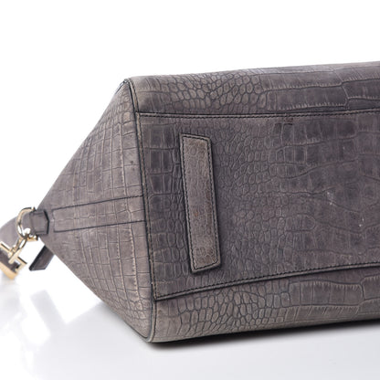 Givenchy Nubuck Crocodile Embossed Medium Antigona Washed Black 5 of 35
