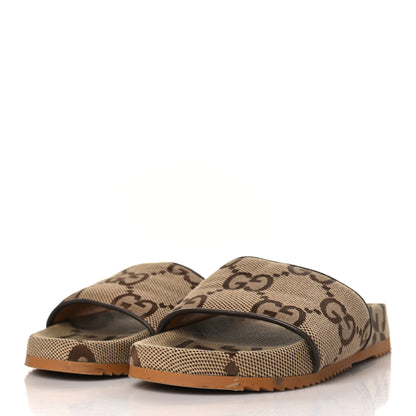 Gucci Monogram Jumbo GG Mens Slide Sandals 6 Camel Ebony 3 of 8