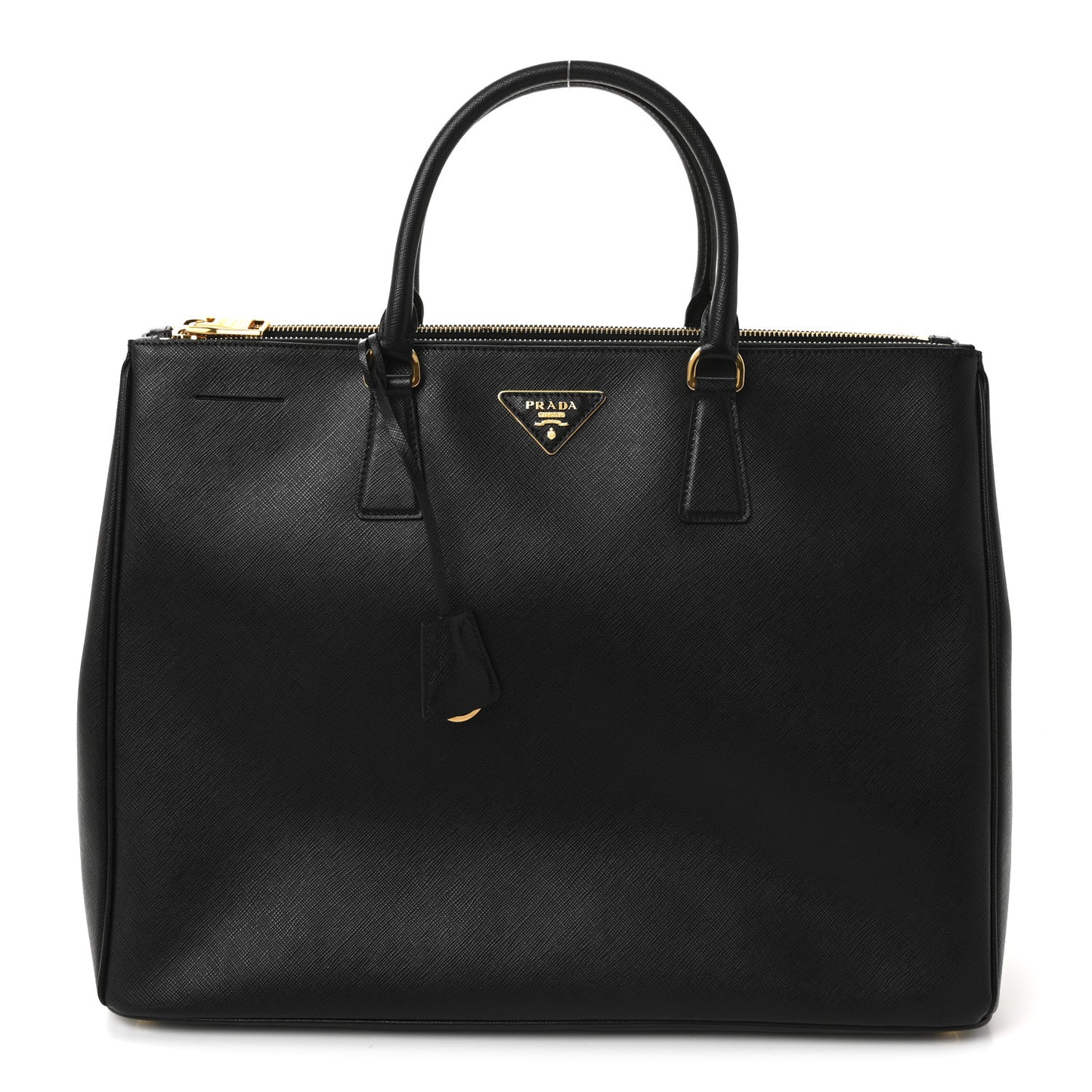 Saffiano Lux Extra Large Galleria Double Zip Tote Black