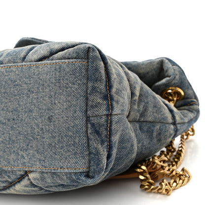 Saint Laurent Denim Quilted Small Loulou Puffer Monogram Chain Satchel Blue Cinnamon 9 of 9