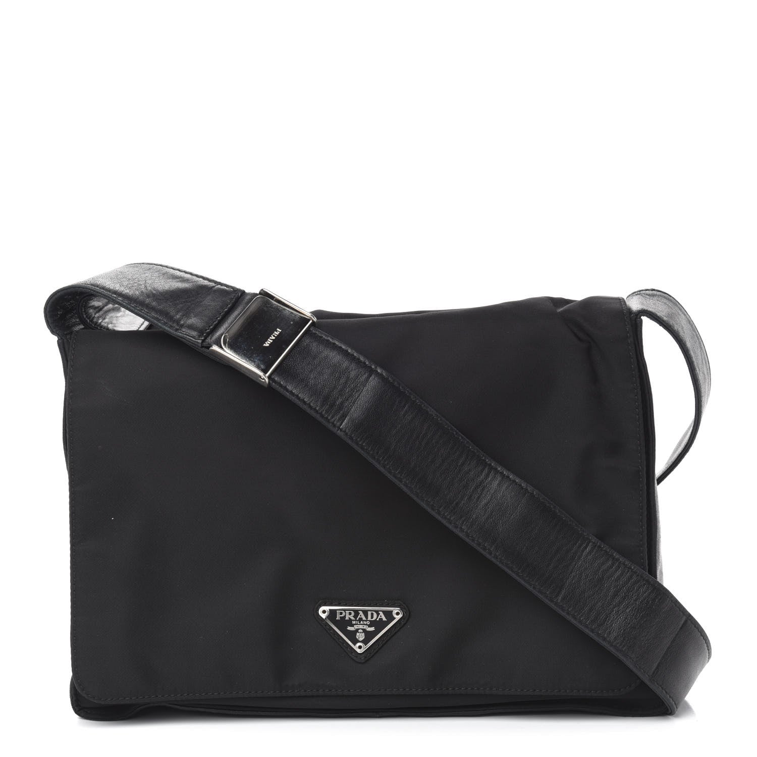 Prada Nylon Tessuto Messenger Bag Black 1 of 10