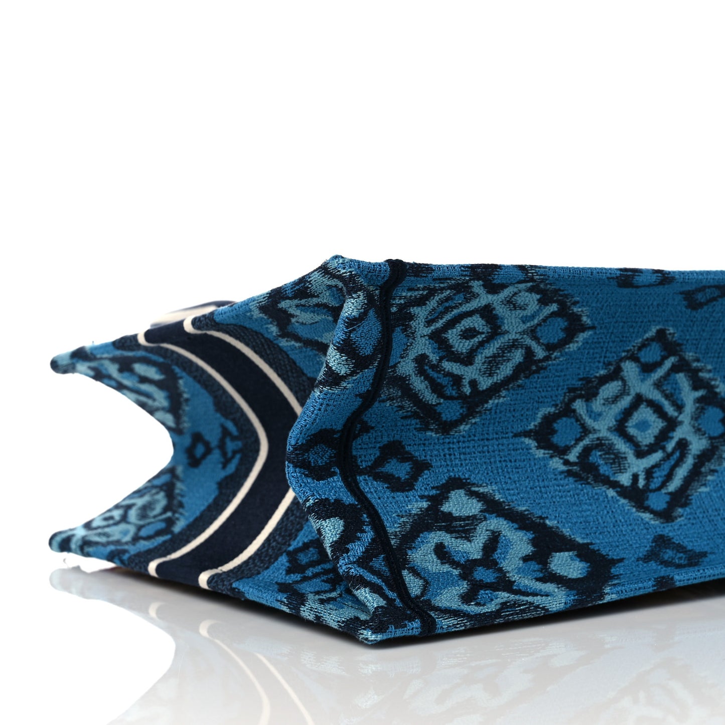 Canvas Embroidered Paisley Medium Book Tote Blue Multicolor