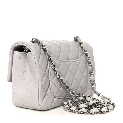 Chanel Lambskin Quilted Mini Rectangular Flap Grey 3 of 11