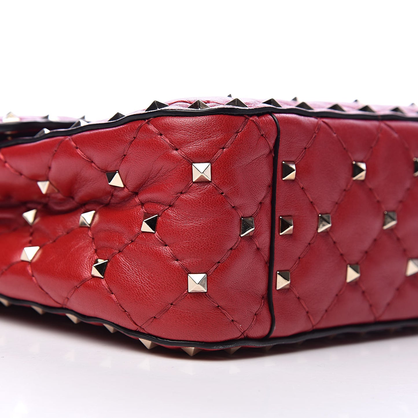 Nappa Medium Rockstud Spike Shoulder Bag Rosso Valentino