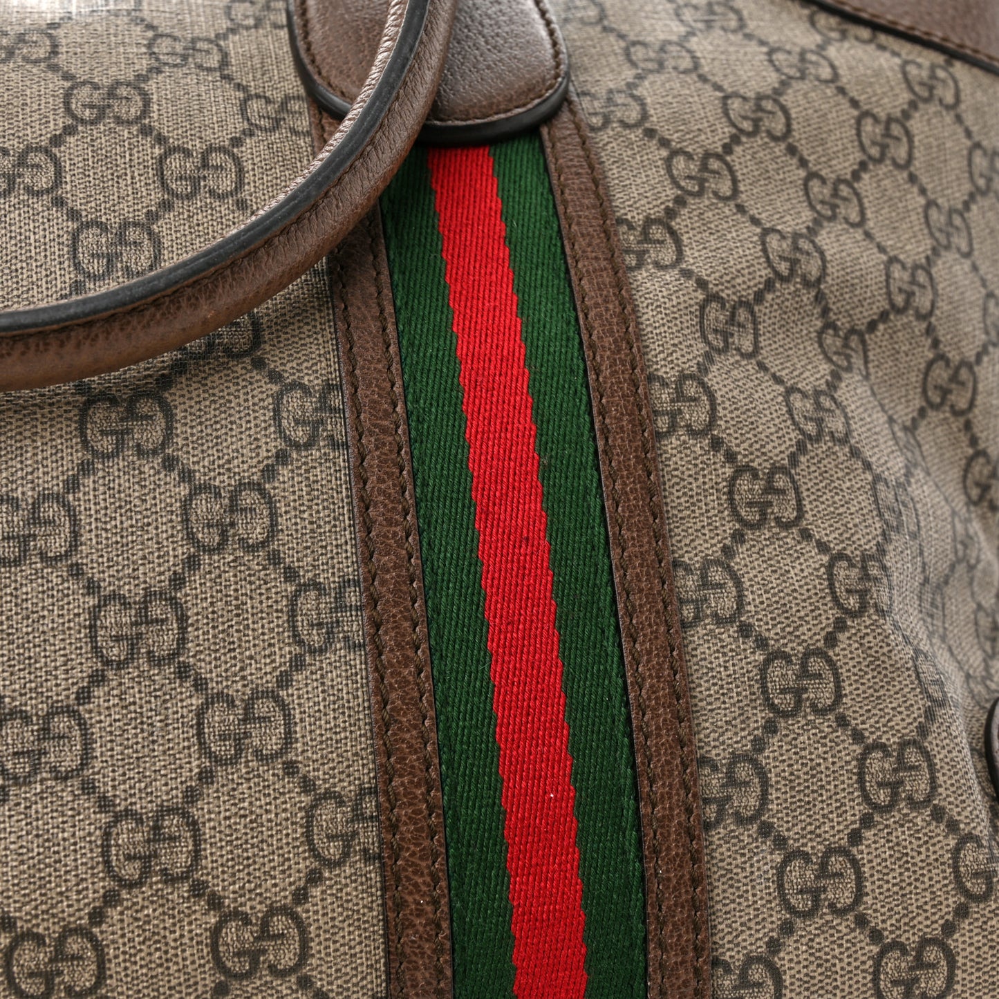 Soft GG Supreme Monogram Web Neo Vintage Duffle Bag Beige New Acero Crop