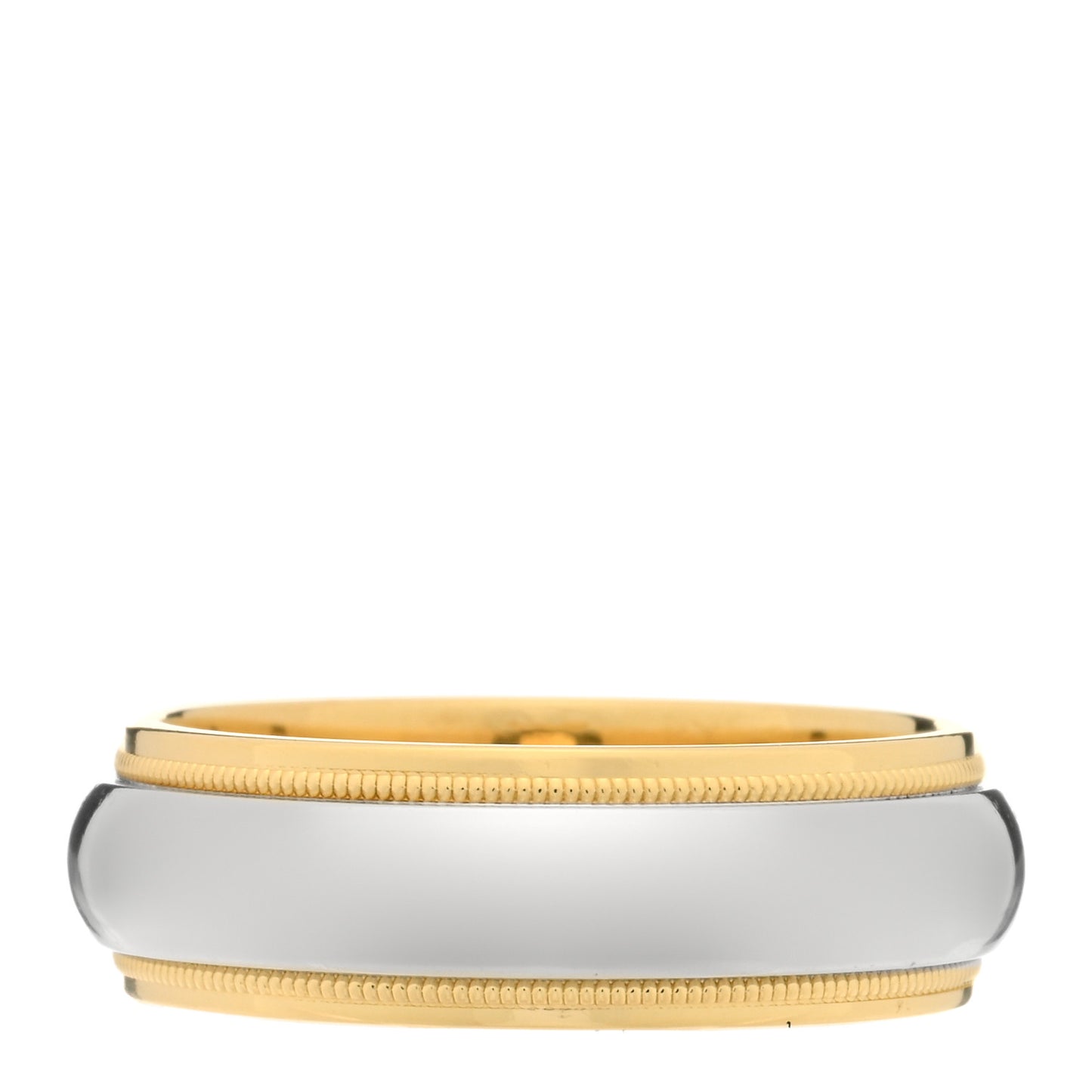 Platinum 18K Yellow Gold 6mm Together Milgrain Wedding Band Ring 53 6.25