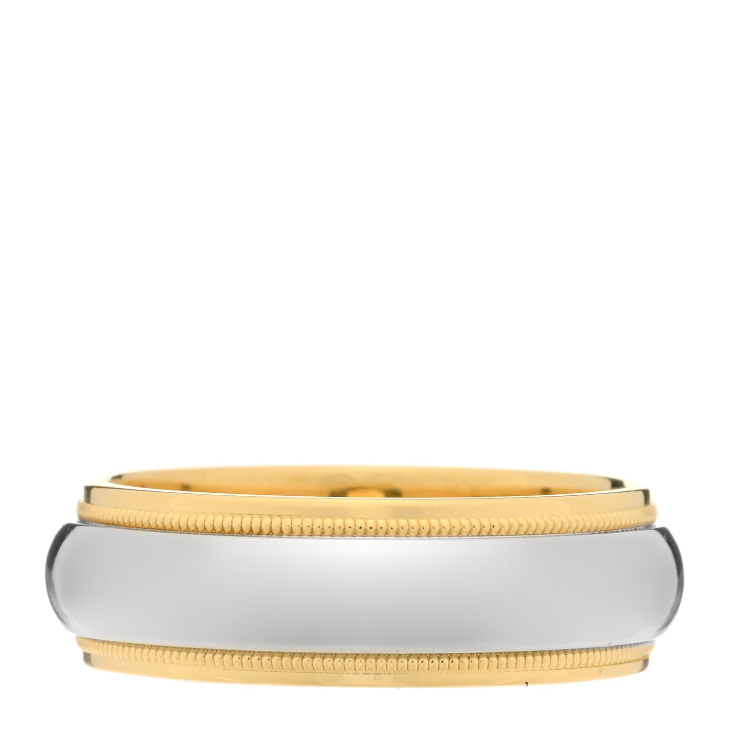 Tiffany Platinum 18K Yellow Gold 6mm Together Milgrain Wedding Band Ring 53 6.25 1 of 4