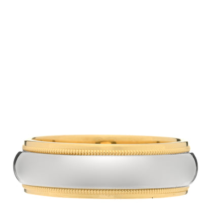 Tiffany Platinum 18K Yellow Gold 6mm Together Milgrain Wedding Band Ring 53 6.25 1 of 4