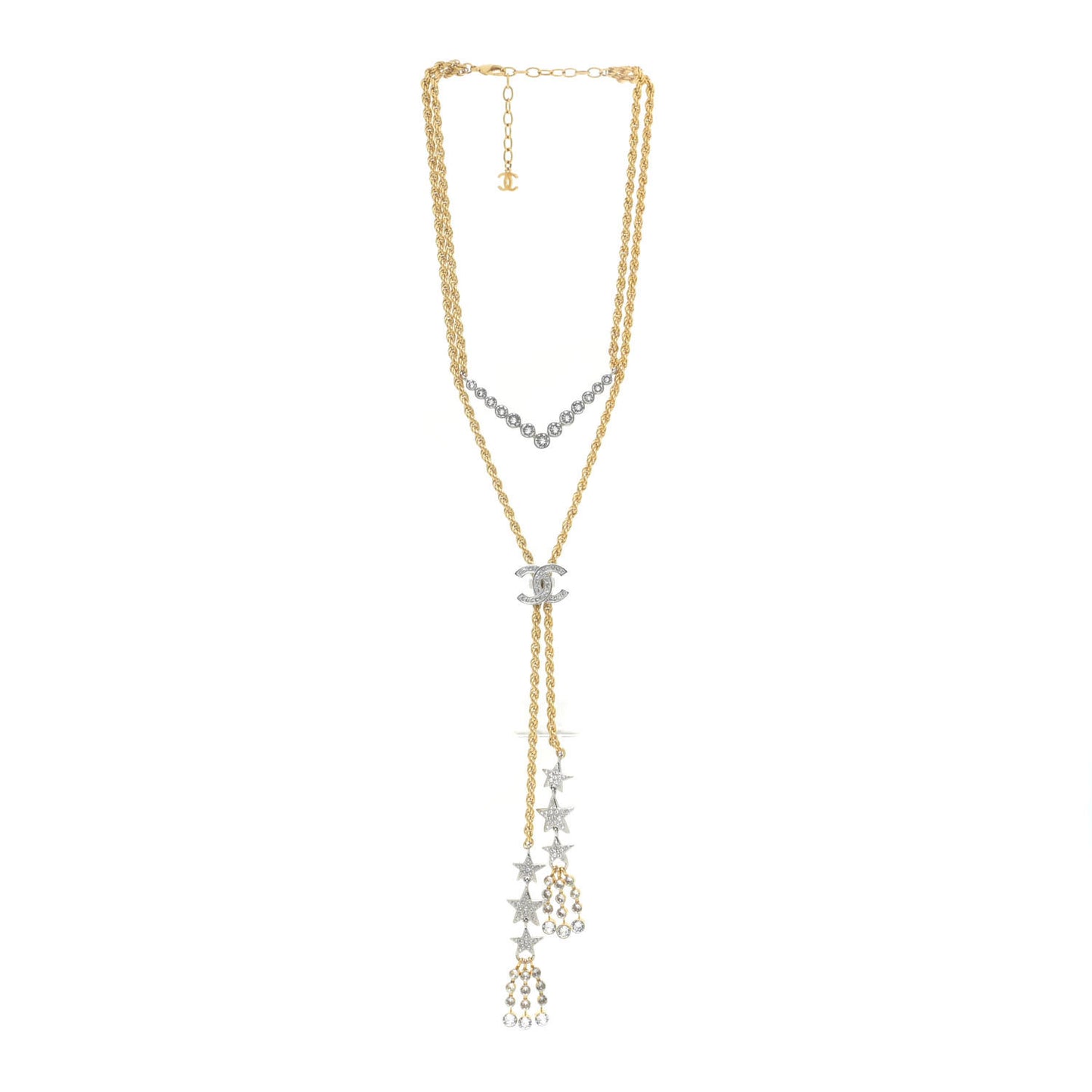 Crystal CC Star Necklace Gold
