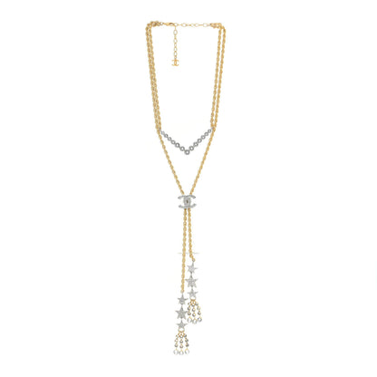 Chanel Crystal CC Star Necklace Gold 3 of 9