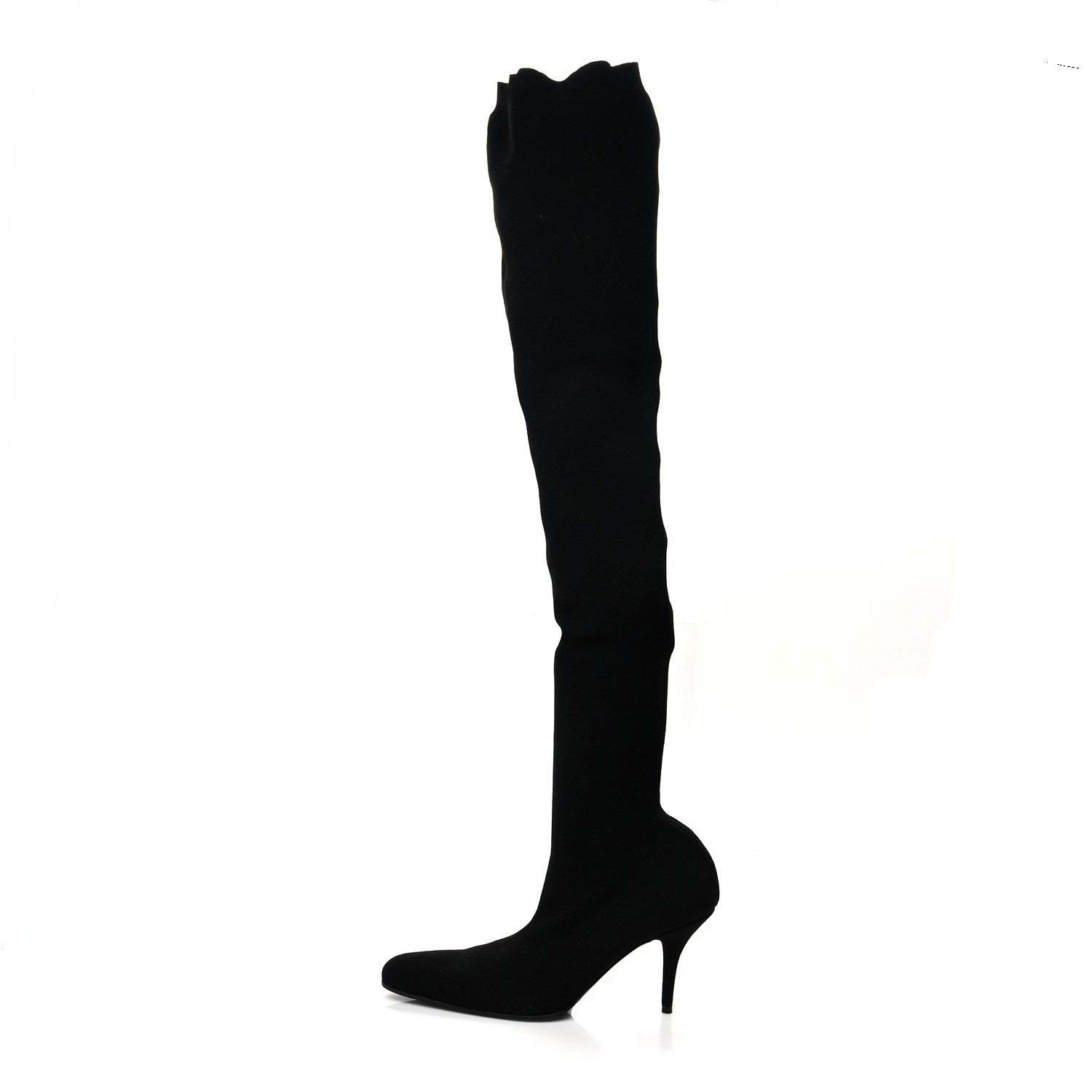 Balenciaga Spandex Round Toe Knife Thigh High Boots 40 Black 1 of 6