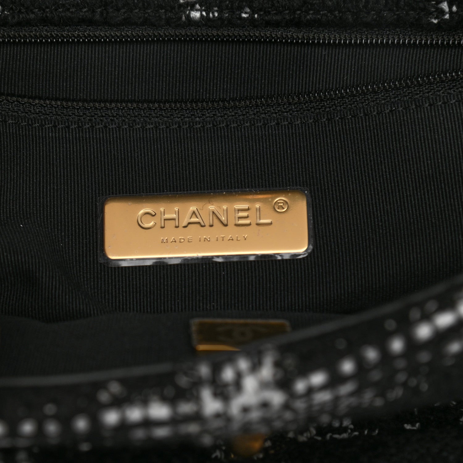 Chanel Tweed Quilted Medium Chanel 19 Flap Black White 5 of 8