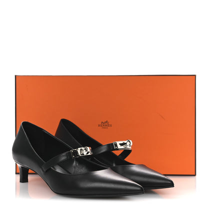 Hermes Calfskin Kiara 40 Pumps 39 Black 17 of 17