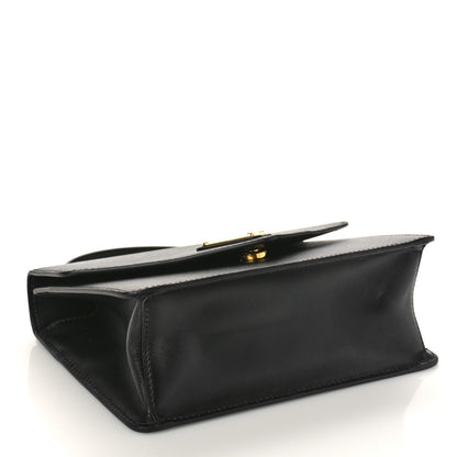 Prada Saffiano Soft Calfskin Metal Triangle Logo Envelope Chain Shoulder Bag Black 4 of 8