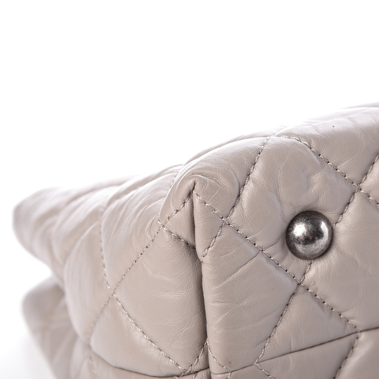Aged Calfskin Quilted Reissue 2.55 Tote Light Grey