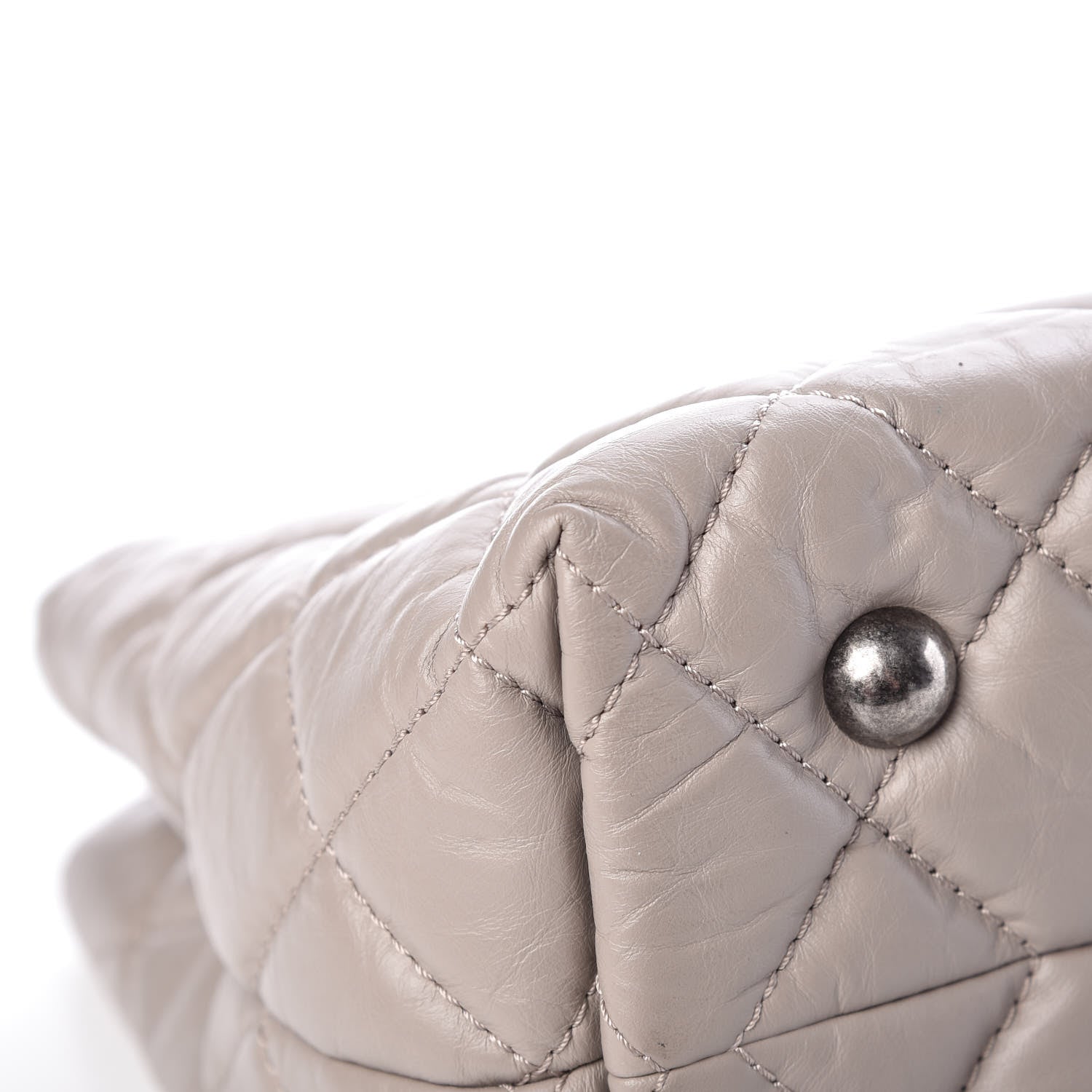 Chanel Aged Calfskin Quilted Reissue 2.55 Tote Light Grey 9 of 16