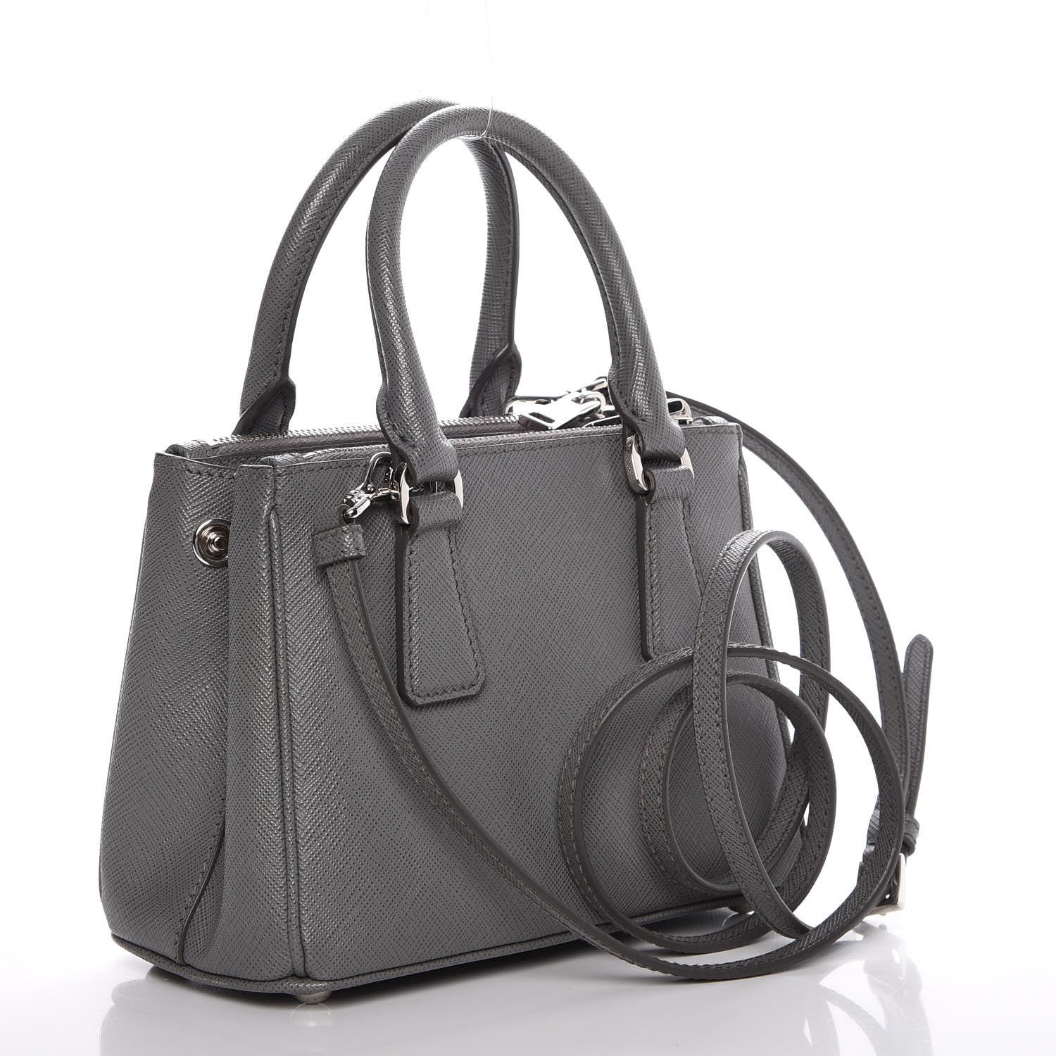 Prada Saffiano Mini Galleria Double Zip Tote Marmo 5 of 9