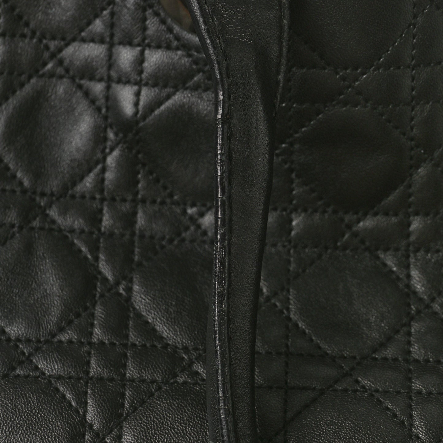 Lambskin Cannage Large Soft Lady Dior Shopping Tote Black