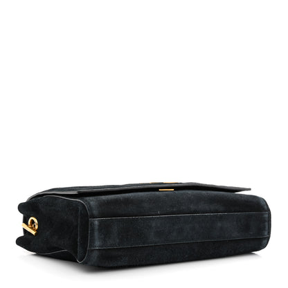 Saint Laurent Smooth Calfskin Suede Medium Reversible Monogram Kate Satchel Black 4 of 18