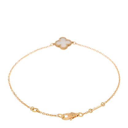 Van Cleef & Arpels 18K Yellow Gold Mother of Pearl Sweet Alhambra Bracelet 2 of 4