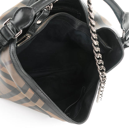 Burberry Smoked Check Large Chain Hobo Black 5 of 9