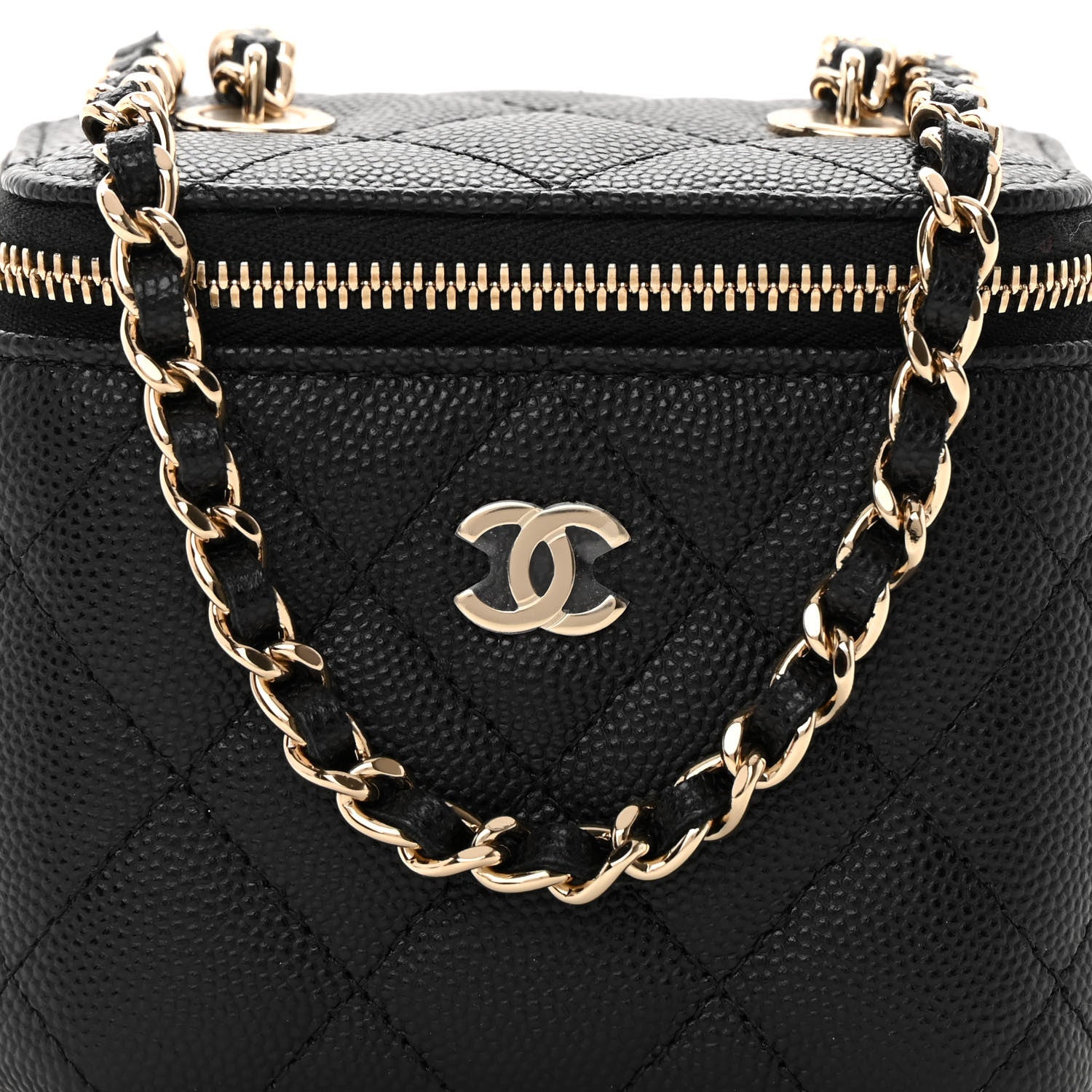 Chanel Caviar Quilted Mini Vanity Case With Chain Black 8 of 12