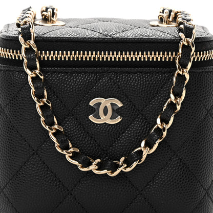 Chanel Caviar Quilted Mini Vanity Case With Chain Black 8 of 12