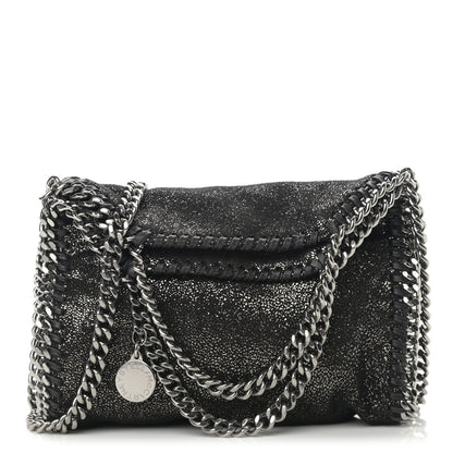 Stella McCartney Chamois Shiny Dotted Tiny Falabella Fold Over Tote Ruthenium 1 of 10