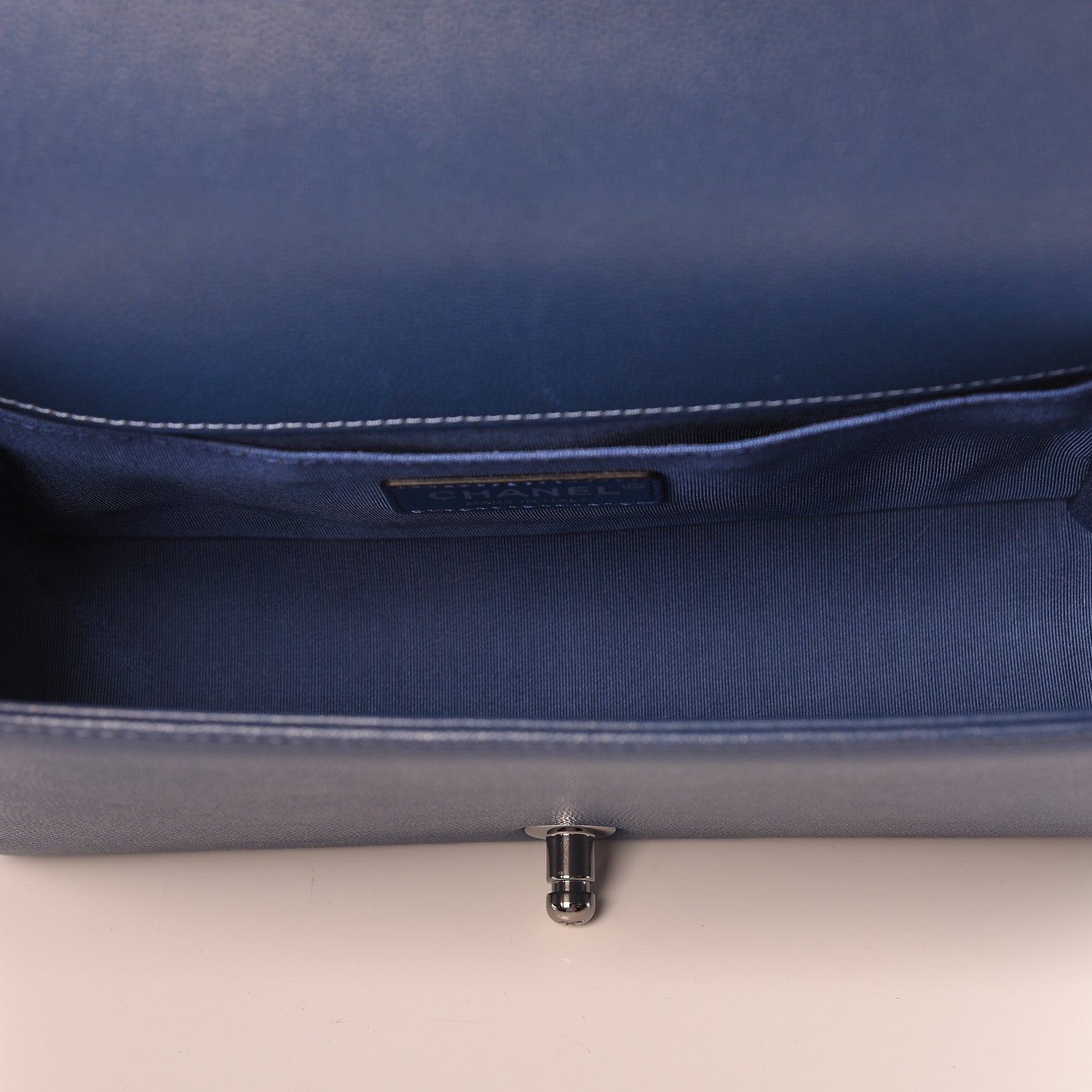 Chanel Caviar Quilted Medium Boy Flap Dark Blue 5 of 11