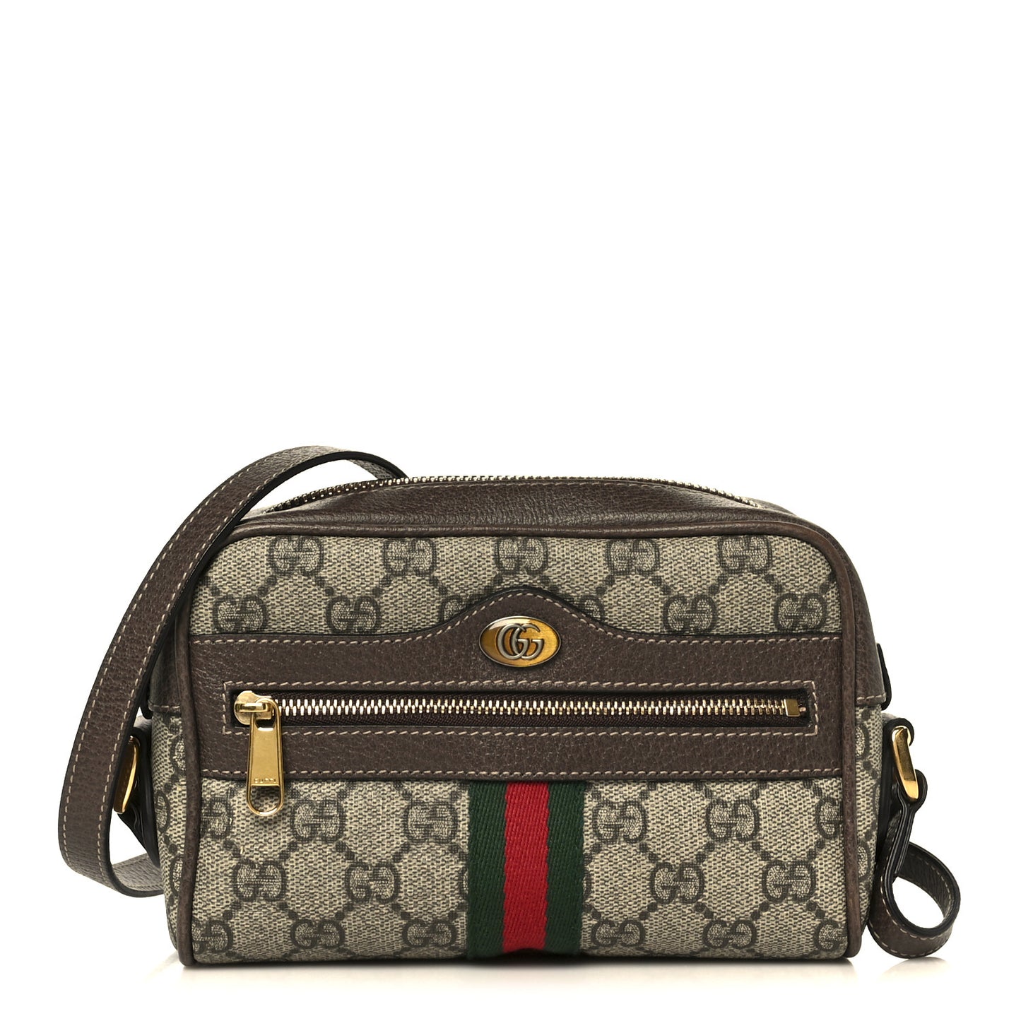 GG Supreme Monogram Web Mini Ophidia Shoulder Bag Brown