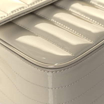 Saint Laurent Patent Matelasse Monogram Large Vicky Chain Bag White 8 of 19