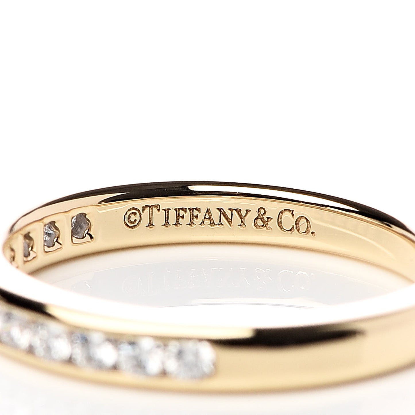 18K Yellow Gold Diamond Half Circle Wedding Band Ring 47 4