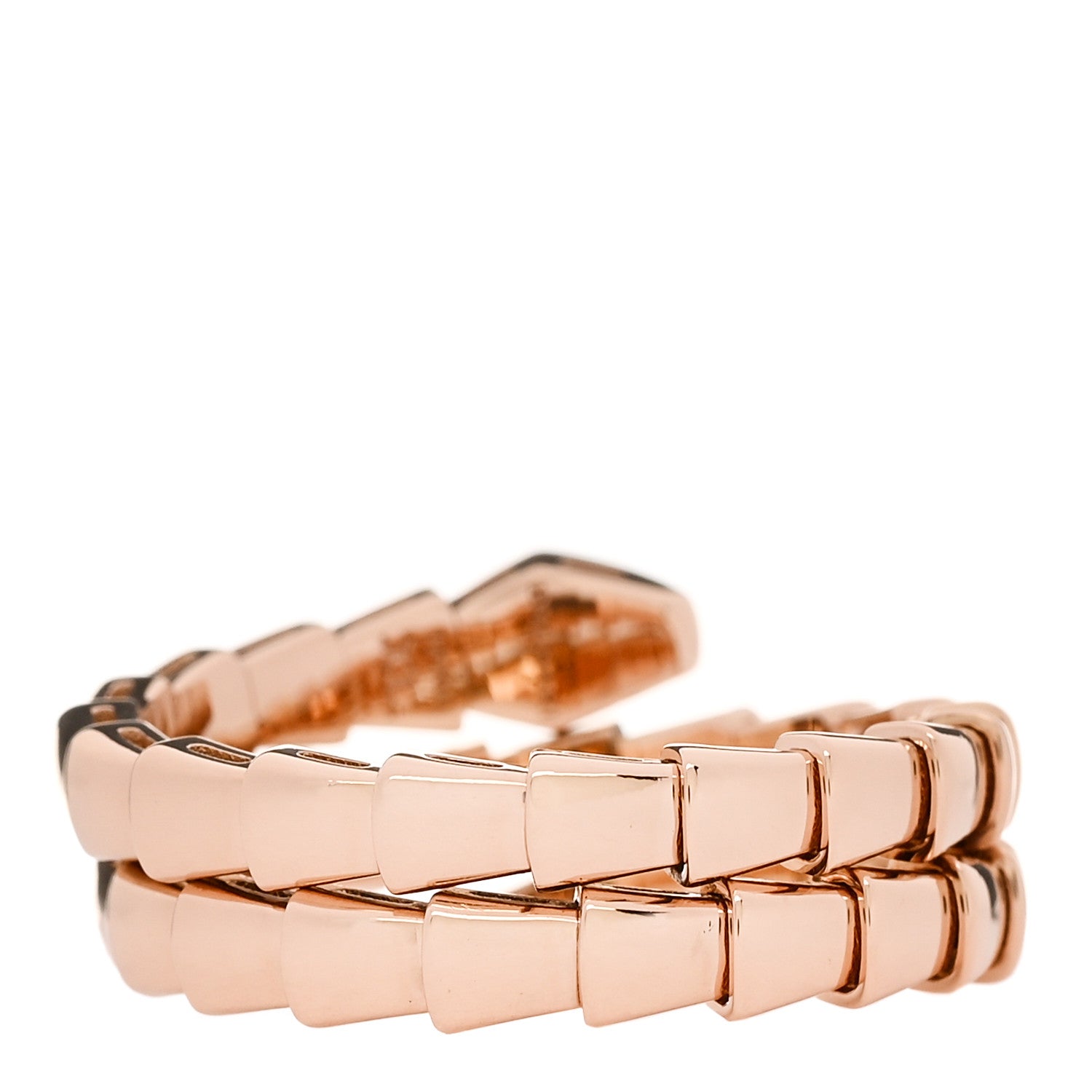 Bulgari 18K Rose Gold Diamond Serpenti Viper Wrap Ring XL 3 of 5