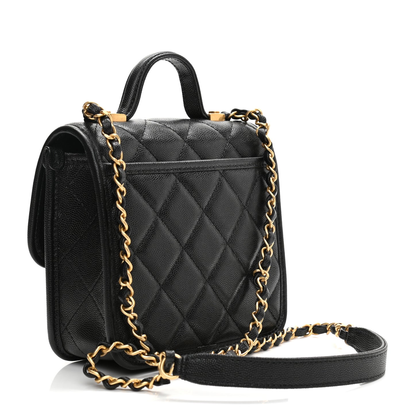 Caviar School Memory Mini Top Handle Flap Black